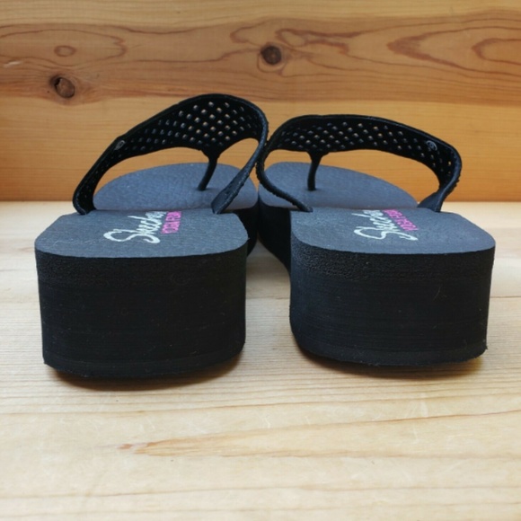 Skechers 9 Yoga Foam Flip Flop Wedge Rhinestone - Picture 7 of 7